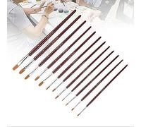 HEEPDD Artistes Peindebrush Sets 12pcs Vins Rouges de Nylon de Nylon Draws Brosses Art Peinture Outil, Absorption d'eau Forte, Poignée Confortable, Pinceaux Ronds et Plats, pour la Gouache, (Tête