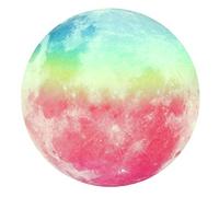 HEEPDD Autocollant Mural de Lune Lumineuse de 30 Cm, Autocollant Rond Brillant en Forme de Lune pour Chambre D'enfants avec Matériau en PVC, Facile à Enlever et à (Lumière verte de couleur