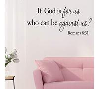 HEEPDD Autocollant Mural Si Dieu Est pour Nous, Autocollant de Devise en PVC, Signe de Citation Amovible pour la Décoration de la Maison