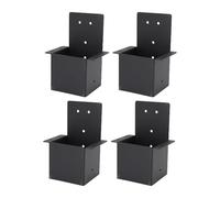 HEEPDD Autres Matériels et Accessoires Ménagers Support de Poteau de en Acier au Carbone Enduit de Poudre Noire avec Supports d'angle Supplémentaires pour Pergolas Porches Ponts Support de Cabanes