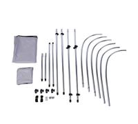 HEEPDD Auvent Bimini avec Cadre en Alliage d'aluminium, Pare-Soleil étanche pour Pont Jon Bass, Bateaux Pontons jusqu'à 45 MPH, Résistance au Vent, Housse de Bateau Bimini à 3 Nœuds, Polyester