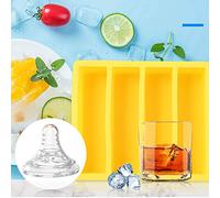 HEEPDD Bacs à Glaçons en Silicone, Machine à Glaçons, Moule Rectangulaire Facile à Retirer de 130 G pour Fêtes et Bacs à en Silicone, Cuisine Flexible Nan Cuisine (YELLOW)