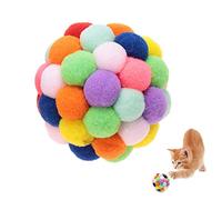 HEEPDD Chat Balles Colorées, Balle Rebondissante Chat Coloré Balle pour Chat Jouet Chaton Balle en Peluche Jouet à Mâcher Faite à La Main Balle Chat Balle pour Chat Chaton Chats Chien(M)