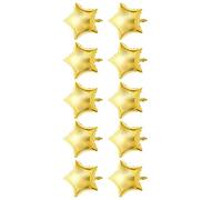 HEEPDD Ballon 10 Pouces étoiles Ballons en Aluminium, Paquet de 10, Plusieurs Couleurs, Décoration de Fête d'anniversaire de Mariage Catégorie Festival Nan (GOLD)