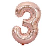 HEEPDD Ballon 40 Pouces en Feuille d'or Rose Numéro 3, Réutilisable, Compatible avec l'hélium, pour Anniversaire, Mariage, Décoration de Fête, Catégorie Festival (numéro 3)