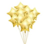 HEEPDD Ballons Cinq étoiles en Aluminium, Finition Argentée Brillante pour des événements élégants, Taille de 10 Pouces Remplis d'hélium, Décorations de Fête d'anniversaire et de Mariage (GOLD)