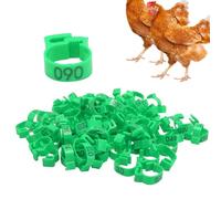 HEEPDD Bandes de Cuisses de Poulet, étiquettes Numérotées d'identification de Volaille, 100 Pièces, 0,79 Pouces, Double Fermoir en Plastique pour Les Fermes d'élevage, Suivi des Volailles de (Green)