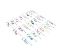HEEPDD Bar de Porte-curse à Perles 24pcs, Bar de Porte-curse à Perles Vierges en Métal avec Haut à 360 ° Top Rotatif pour Bricolage Crafts Bags Charmes Cadeaux Personnalisés