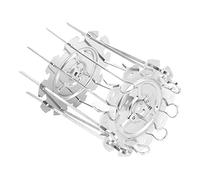 HEEPDD Barbecue Brochette Cage pour Four Électrique, 10 Tiges, 8,3x14 Cm | Insert de rôtissoire mains libres, support à viande à dix broches, circulation uniforme de la chaleur, construction en