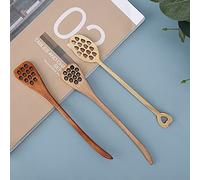 HEEPDD Bâton à Long Manche pour café à Domicile, 3 Pièces, Tige d'agitation, Cuillère à café, Mélange en Bois, Cuisine