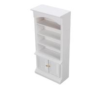 HEEPDD Bibliothèque Miniature de Maison de Poupée à 4 Niveaux, Armoire de Maison de Poupée en Bois à l'échelle 1 : 12, Bibliothèque de de Miniature, étagère à 4 Niveaux pour Accessoires de Meubles