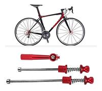 HEEPDD Bichettes de Route en Aluminium Anti-vol Aluminium Biélades Sécurisées pour Le Vélo de Route, Les Montagnes, Les Pliages - 1 Paire Bercherie de Verrouillage des Roues (Rouge)