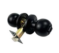 HEEPDD Black Round Bedroom Lock, Boule Round Bower Lock Entrée Boutons de Porte pour les Portes de la Chambre en Bois Nan