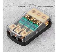 HEEPDD Bloc de Distribution de Fusibles Mini Porte-fusible ANL à 3 Voies, Calibre 0/2/4 Entrée à Calibre 4/8/10, Cuivre de Puissance à Courant élevé 60 A pour Audio de Voiture, Bateau, Camion,