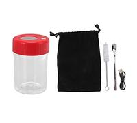 HEEPDD Bocal de Visualisation Loupe, Efficace Anti-odeurs, Bocal de Rangement en Verre Loupe étanche Compact avec Lumière LED pour Tabac (Rouge)