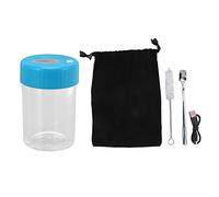 HEEPDD Bocal de Visualisation Loupe, Efficace Anti-odeurs, Bocal de Rangement en Verre Loupe étanche Compact avec Lumière LED pour Tabac (Bleu)