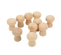 HEEPDD Bois inachevé 10pcs Champignons en Bois Inachevés, Mini Poupée en de pEG.