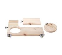 HEEPDD Bois Naturel Durable 3 Pièces Accessoires de Jeu de Saut pour Petits Animaux Chinchilla Ensemble de Plate-Forme en Bois en Forme de L Nan Petites Fournitures pour Animaux de Compagnie