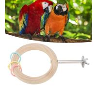 HEEPDD Bois Oiseau Perche en Bois Perche Stand Jouets Suspendus Perche Hamac Balançoire Jouet pour Aras, Petites Perruches, Conures, Perruches, Pinsons Multifonctionnel Morsure Preuve