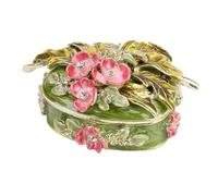 HEEPDD Boîte à Bijoux en émail, Boîte à Bibelots Décorative Plaquée or pour Anneaux et Boucles d'oreilles, Rangement élégant pour la Décoration Intérieure et les Cadeaux Spéciaux