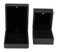 HEEPDD Boîte à Bijoux LED, étui à Bagues en Peluche pour Collier et Pendentif, Cadeau Parfait pour Les Fiançailles et Les Mariages, Fournitures de Rangement (Black)