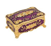 HEEPDD Boîte à Bijoux Vintage, Alliage de Zinc avec Doublure en Velours, Motif de Rose élégant, Rangement Décoratif pour les Femmes et les Filles (#2)