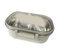 HEEPDD Boîte à Déjeuner de Style Coréen en Acier Inoxydable avec 2 Compartiments, Récipient en Métal Durable, Idéal pour les Employés de Bureau avec un Poids de 9,9 Oz et une Taille de 7, X 5,3 X