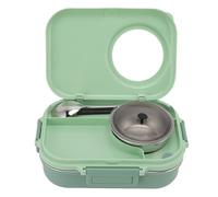 HEEPDD Boîte à Déjeuner Thermique Porte-repas, Acier Inoxydable 304, Boîte à Isolée Double Couche, 1100 Ml, pour le Rangement de la Cuisine des Adultes et des Enfants (GREEN)