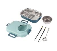 HEEPDD Boîte à Déjeuner Thermique Porte-repas, Acier Inoxydable 304, Boîte à Isolée Double Couche, 1100 Ml, pour le Rangement de la Cuisine des Adultes et des Enfants (BLUE)