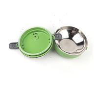 HEEPDD Boîte à Lunch Ronde en Acier Inoxydable, Récipient Alimentaire de 0,7 L pour la Préparation des Repas, Vert, Monocouche, Rangement de Cuisine 17,5x15,5x9,5 Cm