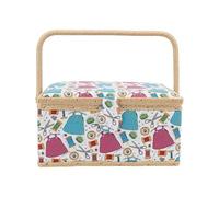 HEEPDD Boîte de Couture à Main, Conception à Double complexité Panier de Couture Portable avec une Poignée Confortable pour les Amateurs D'artisanat et les Donateurs de Cadeaux