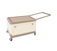 HEEPDD Boîte de Rangement Bac de Rangement Pliant avec Roulettes, Matériau PP, Conteneur Empilable pour Vêtements, Livres, Chaussures, Fournitures de Stockage de Collations (Café #13)