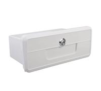 HEEPDD Boîte de Rangement de Bateaux, Matériau ABS avec Porte-gobelets, Compartiment Verrouillable pour les Bateaux de Pêche et les Yachts 11,42 X 6,69 X 4,33 Pouces (WHITE)