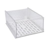 HEEPDD Boîte de Rangement de Placard, Bac de Rangement à Tiroir Transparent Empilable en PET de qualité Supérieure avec Motif Antidérapant et Conception de Rail Lisse, pour Armoire de