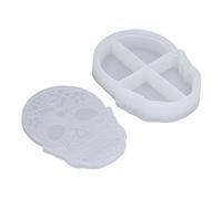 HEEPDD Boîte de Rangement en Forme de Tête de Mort, Moule en Silicone avec Couvercle, Récipient Unique pour Bijoux et Bonbons, Parfait pour Halloween et les Projets d'artisanat, Boîte de Rangement en