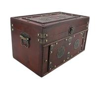 HEEPDD Boîte de Rangement Rétro, Organisateur en Bois Vintage avec Boucle Décorative et Motifs Festifs, 13,5 X 7,7 X , Pouces, contreplaqué, pour Livres à Bijoux et Décoration Intérieure