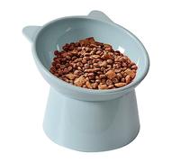 HEEPDD Bol de Nourriture pour Chat, Bol pour Animaux de Compagnie surélevé, incliné, Antidérapant et Anti-Dispersion pour Petits Chiens et Chats, avec Base Stable pour Une Alimentation (Bleu-Gris)