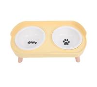 HEEPDD Bol pour Chat surélevé en Céramique avec Plateau Anti-déversement, Support 13x6,7x3,94 Pouces