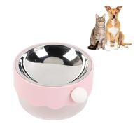 HEEPDD Bol surélevé pour Chat, Plat de Nourriture pour Chat à Double Couche en Acier Inoxydable, Bol d'eau pour Nourriture pour Chat, Mangeoire pour Chiot, Bol d'alimentation pour