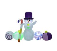 HEEPDD Bonhomme de Neige Gonflable de Noël de 5,9 Pieds, Bonhomme de Neige Gonflable de Noël étanche avec Lumières LED pour Les Fêtes d'hiver, Les événements de Jardin, Les (Prise UE 220-240V)