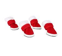 HEEPDD Bottes d'hiver Antidérapantes Rouges pour Chiens, en Caoutchouc et en Peluche, Gardent Vos Animaux au Chaud Pendant Les Promenades et Les Activités en Plein Air (Type 5 (8,3 X 8,3 X,5