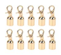 HEEPDD Bouchons de Caps de Fin Stopper Fin, 10 Sets en Alliage Zinc Cordon de Snot Crochet pour Sacs Chaussures Pendents Vêtements (Doré)