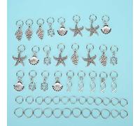 HEEPDD Boucles d'oreilles Accessoires Charms pour l'artisanat, 50 Pièces en Alliage Motif Animal Marin fabriqué à la Main pour l'artisanat, 50 Pièces en Alliage Motif Animal Marin fabriqué à la