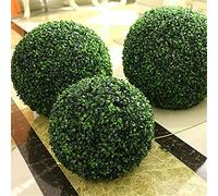 HEEPDD Boule Topiaire de Buis Artificiel, Boule de Plante en Plastique Verte de 3,9 Pouces pour Balcon de Jardin Extérieur Basse-cour de Mariage Décoration Nan Nan (1)