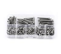 HEEPDD Boulons de Vis de Tête de Capuchon Hexagonal Boulons, 160pcs M3 Fichette de Filetage en Acier Inoxydable pour L'industrie des Machines