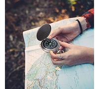 HEEPDD Boussole de Montre de Poche Vintage, Alliage de Zinc, Construction Robuste, Conception à Ouverture Rabattable pour la Navigation et Les Voyages en Plein Air Autres Fournitures de Randonnée et