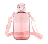 HEEPDD Bouteille d'eau Fine, Bouteille de Sport Portable Transparente avec Sangle de Transport, étanche 750 Ml pour les Voyages et la Salle de Sport (PINK)
