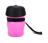 HEEPDD Bouteille d'eau Portable pour Chien avec Bol Pliable, Distributeur d'eau étanche pour Animaux de Compagnie pour Voyage, Randonnée et Camping, Abreuvoir Portable pour Chiots de (Pink)