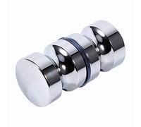 HEEPDD Bouton de porte miroir poli solide en alliage d'aluminium pour portes en verre de salle de douche ou portes coulissantes de bureauBoutons de portes