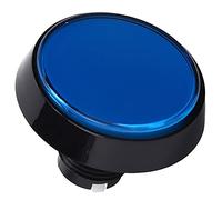 HEEPDD Bouton Poussoir Lumineux LED, Matériau ABS, Contrôle Haute sensibilité pour Console de Jeu avec Diamètre 60 Mm pour les Joueurs (Bleu+LED+interrupteur à trois pattes)